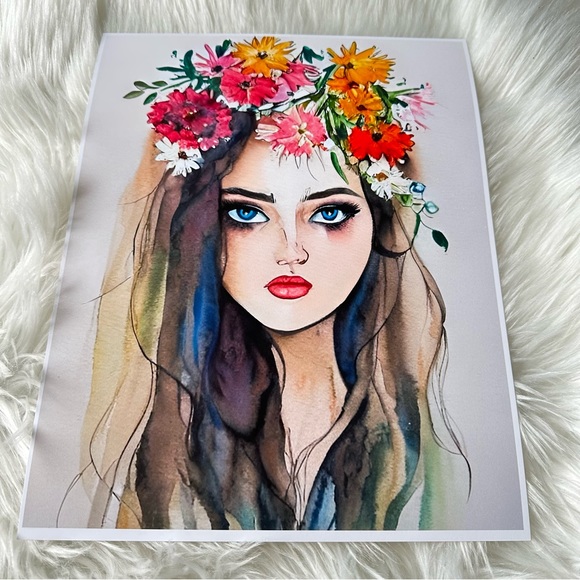 Watercolor Abstract Floral Woman Wall Art Print Poster Unframed - Picture 5 of 10